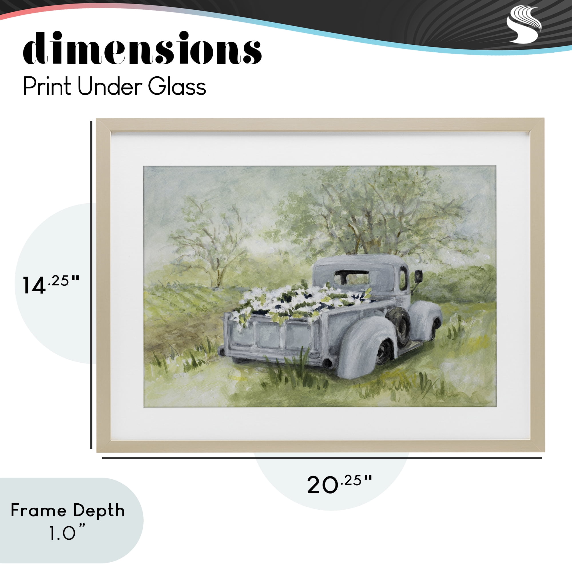 Stupell Industries Vintage Blue Truck Flower Sale Birch Framed Print Under Glass, design by Lanie Loreth