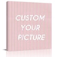 thumbnail image 2 of Pink Striped Wall Art Painting on Canvas, Modern Simple Farmhouse Beige Vintage Canvas Art Home Prints Wall Art Framed Modern Artwork for Living Room Bedroom Wall Decor 12x12in, 2 of 9