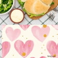 thumbnail image 3 of Amarainy Pink Hearts Pattern Linen Table Mats Set of 4 for Home Kitchen Table Decor 12x18 inch, 3 of 5