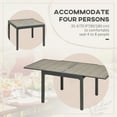 thumbnail image 4 of Outsunny Table à Manger Extensible en Rotin, Table Rétractable en Osier, Brun, 4 of 10