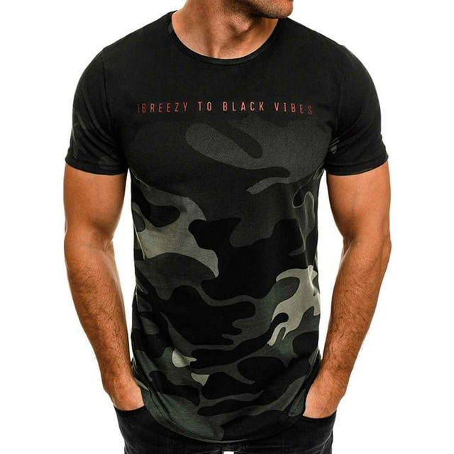 Hombres verano coreano seda deportes delgada manga corta camuflaje gimnasia correr baloncesto camiseta ropa superior Methold FS7570-07