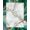 Green Gold White, Pattern 5, variant on Design&I 8'x10' Washable Area Rug Extra Large Skid-Resistant Low Profile Round Vintage Veined Ornate Scroll Swirl Abstract Center Minimalist for Living Room, Family