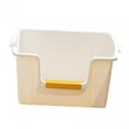 thumbnail image 2 of Cat Litter Box Litter Pan Sand Box Bedpan Semi Enclosed Prevent Sand Leakage Cat White, 2 of 9