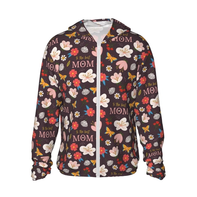 Balery To The Best Mom Sudadera ligera de manga larga con capucha y protección solar UPF 50+ para hombre y mujer, ideal para pesca y running-Large
