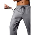 thumbnail image 2 of Youclos Mens 4-Way Stretch Sweatpants Joggers: Breathable, dual contrast zipper pulls and zipper pocketsAthletic Pants for Gym Casual Daily, 2 of 6