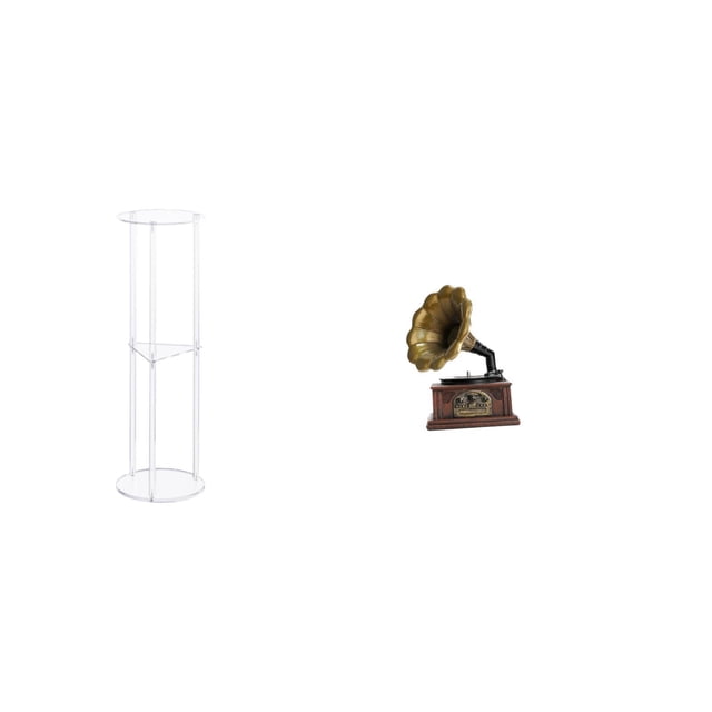 Mesa Auxiliar Acrílica Para Espacios Pequeños Con Figura Coleccionable De Resina Vintage, Ideal Para Decorar La Oficina O El Balcón. Un Regalo Perfecto Para Una Inauguración De Casa.