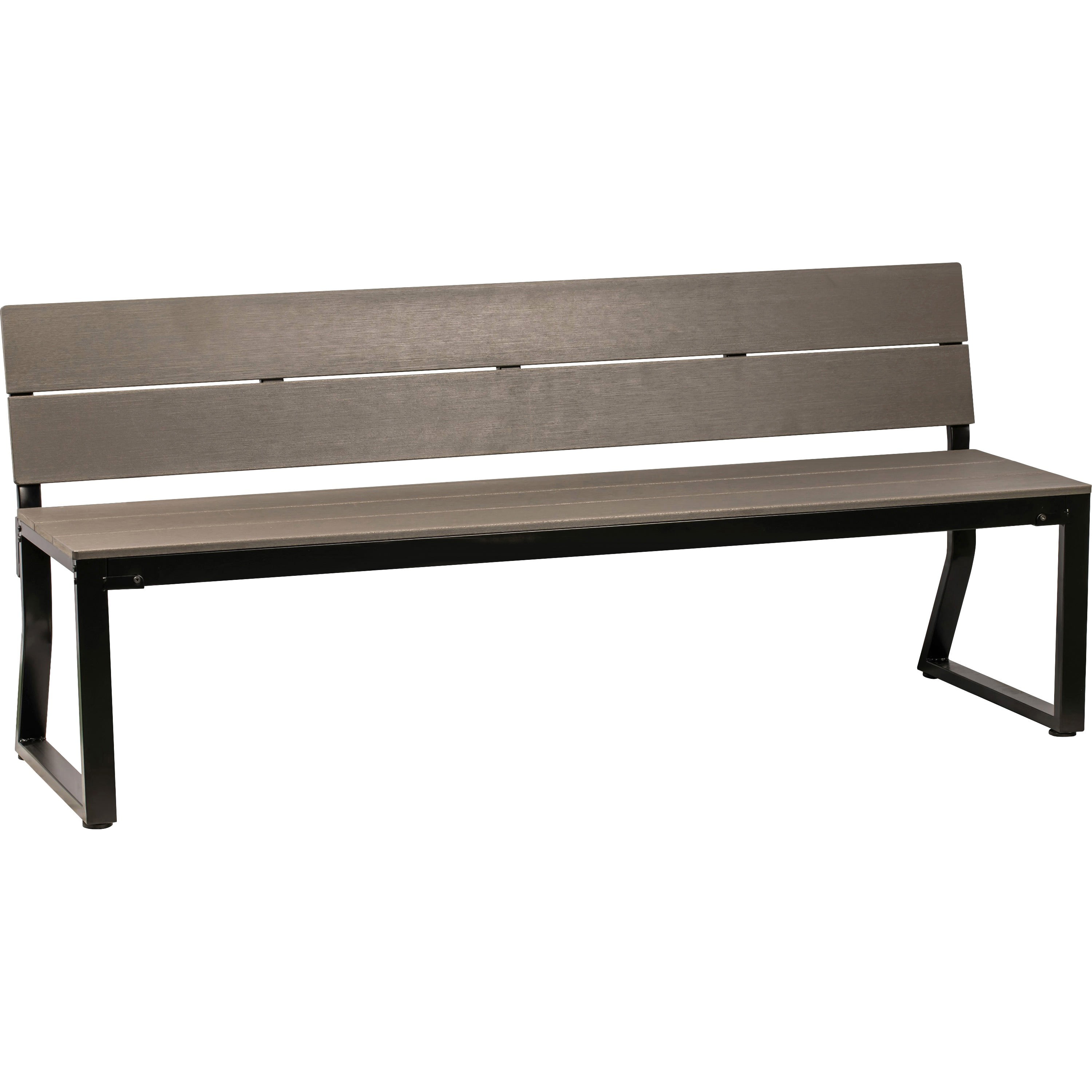 Lorell Charcoal Outdoor Bench With, Outdoor Bench With Backrest