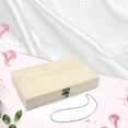 thumbnail image 4 of Unfinished Wooden Box with Hinged Lid Organizer Rectangle Front Clasp Solid Wood L, 4 of 6