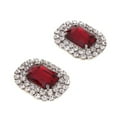 thumbnail image 4 of Yunhgft Diamante Square Shoe Clips Fashion Metal Decorative Shoe Buckle Shoe Brooch - Red, 4 of 7