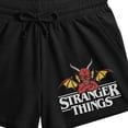 thumbnail image 6 of Stranger Things Demon Title Art Women's Black Lounge Shorts-Large, 6 of 7