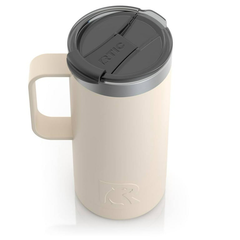 RTIC 16 oz Coffee Travel Mug with Lid and Handle, Stainless Steel  Vacuum-Insulated Mugs, Leak, Spill Proof, Hot Beverage and Cold, Portable Thermal  Tumbler Cup for Car, Camping, Beach 