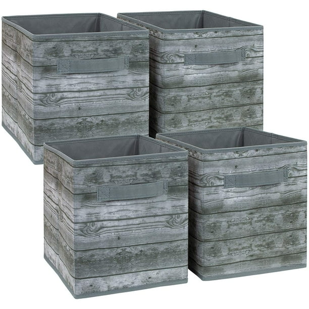 Sorbus Fabric Baskets, Gray, 4Pieces