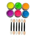 thumbnail image 1 of 6 Color Neon Nail Skin Glitter Pearl Powder Cans Equipped With Cotton Swabs, 1 of 3