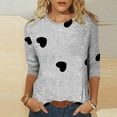 thumbnail image 2 of Buigttklop Graphic T Shirts Tops for Women 3/4 Sleeve,Women Love Printed T-Shir Blouse Round Neck Casual Tops, 2 of 4