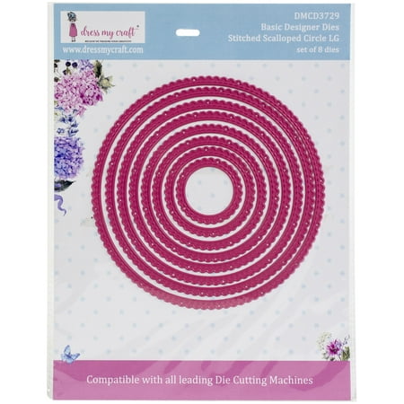 UPC: 0194186009183 | Dress My Craft Basic Designer Dies-Large Stitched Scalloped Circle Frame