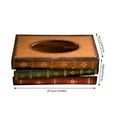 thumbnail image 3 of Bathroom Products,Vintage Stacked Books Design Solid Wood Tissue Box Holder Rectangular With Easy Hinged Top Home Office Decor Tissue Box Cover, 3 of 9