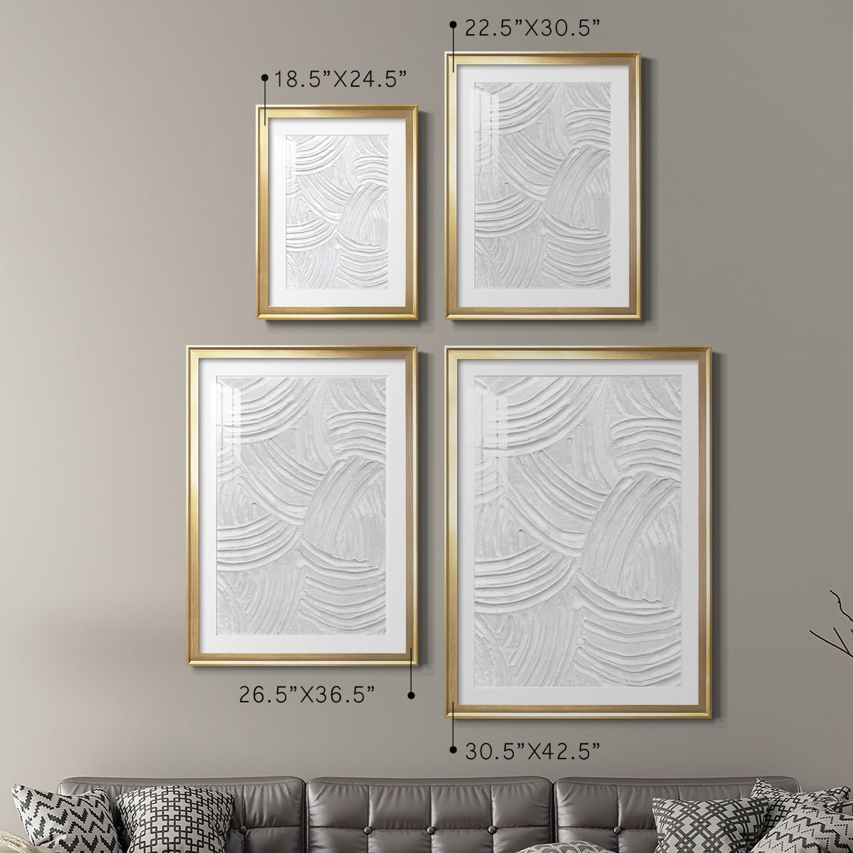 Wexford Home Sandstone Grooves I Premium Framed Print, 26.5" x 36.5" - Ready to Hang, Gold (Set of 2)
