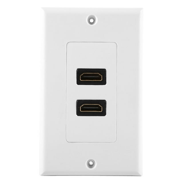 Placa de Pared Para Paso de Cables, Cubierta de Placa de Pared de Doble Puerto Con PlacA de Pared USB PlacA de Pared Con Cepillo para Paso de Cables con 2 Placas de Pared, 2