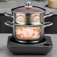 thumbnail image 7 of Steamer Pot with 5QT Stock Pot and Vegetable Steamer, Multipurpose 9.5 inch 2-Tier Stainless Steel Steamer Pot with Lid for Cooking Vegetables, Dumplings, Stocks, Sauces, Stainless Steel Food Steamer, 7 of 7
