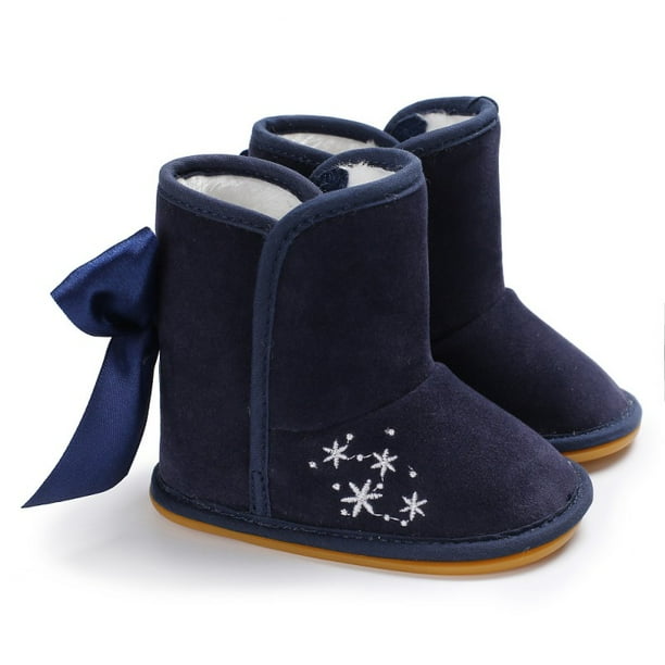 Newborn Baby Girl Snow Boots Cotton Bow Winter Warm Boots Plus Cashmere