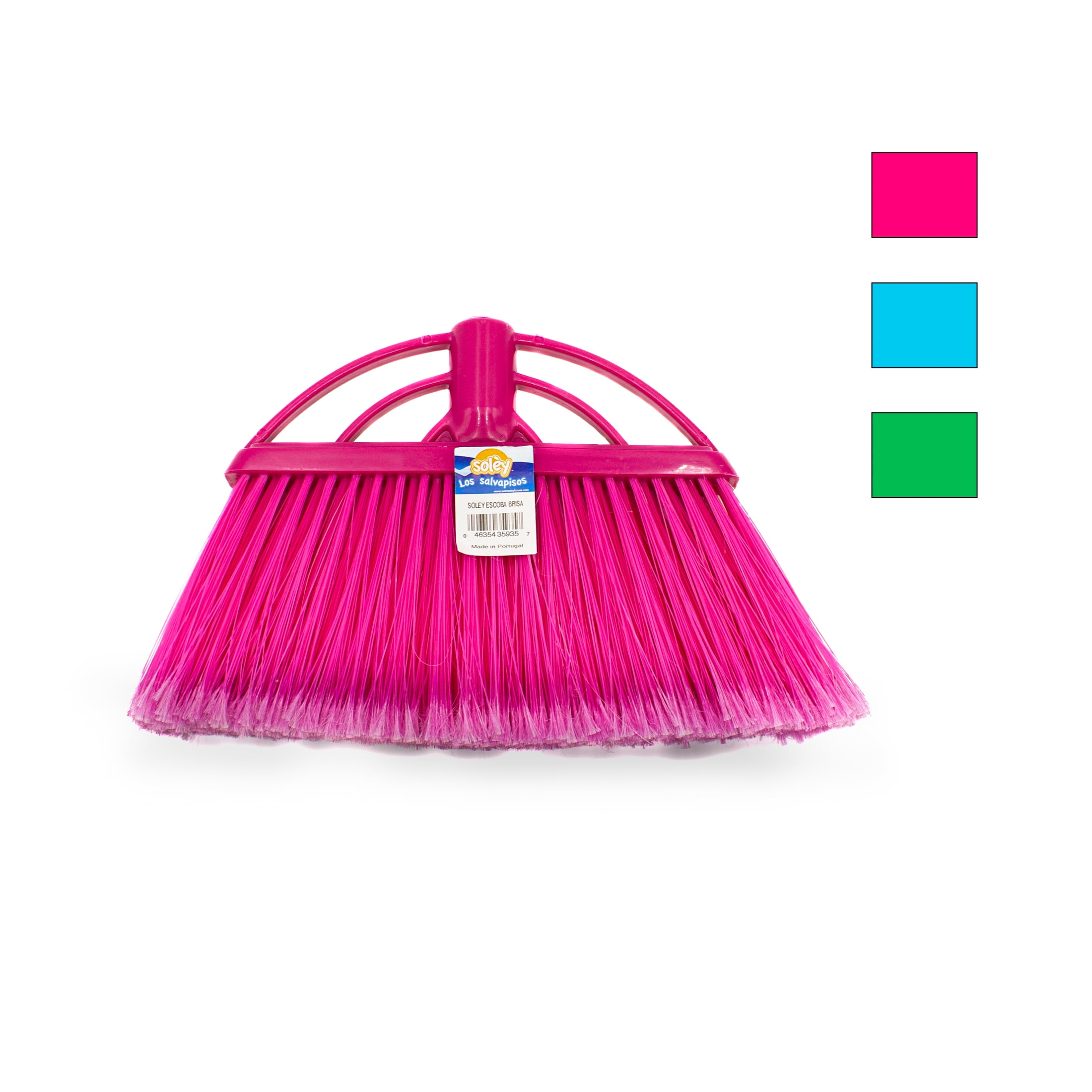 Soley, Brisa PVC Monofilament Broom, 12 in x 8 in, 1 Count,  Variety of Colors, Plastic