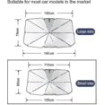 thumbnail image 2 of Car Sunshade Windshield Sun Shade, Titanium Silver Cloth Foldable Windshield Sun Shade Umbrella, 2 of 5