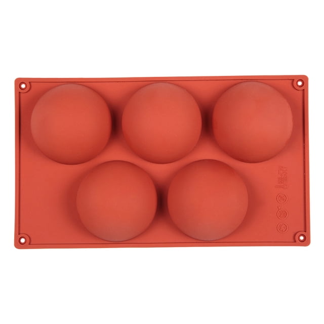 Bewildely Molde para pasteles Molde para hornear semiesfera de silicona Molde para chocolate antiadherente con 5 ranuras para pastelería de cocina Herramientas y accesorios para hornear Bewildely HA002626-00