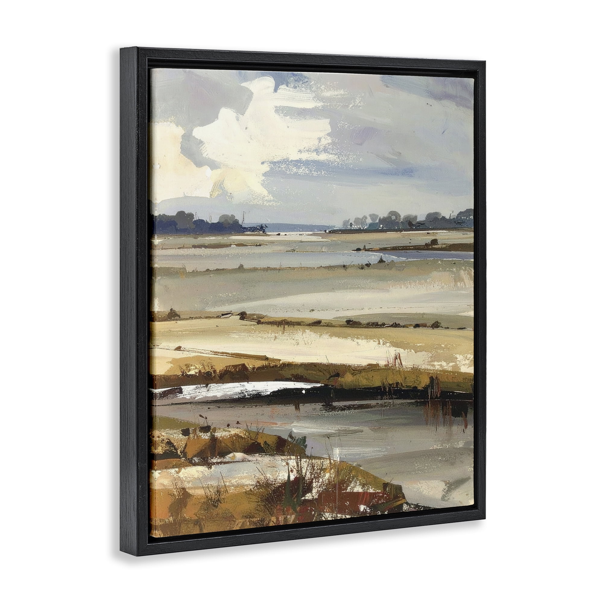 Stupell Industries Earthy Distant Horizon Black Framed Floater Canvas Wall Art, design by Alonza Saunders
