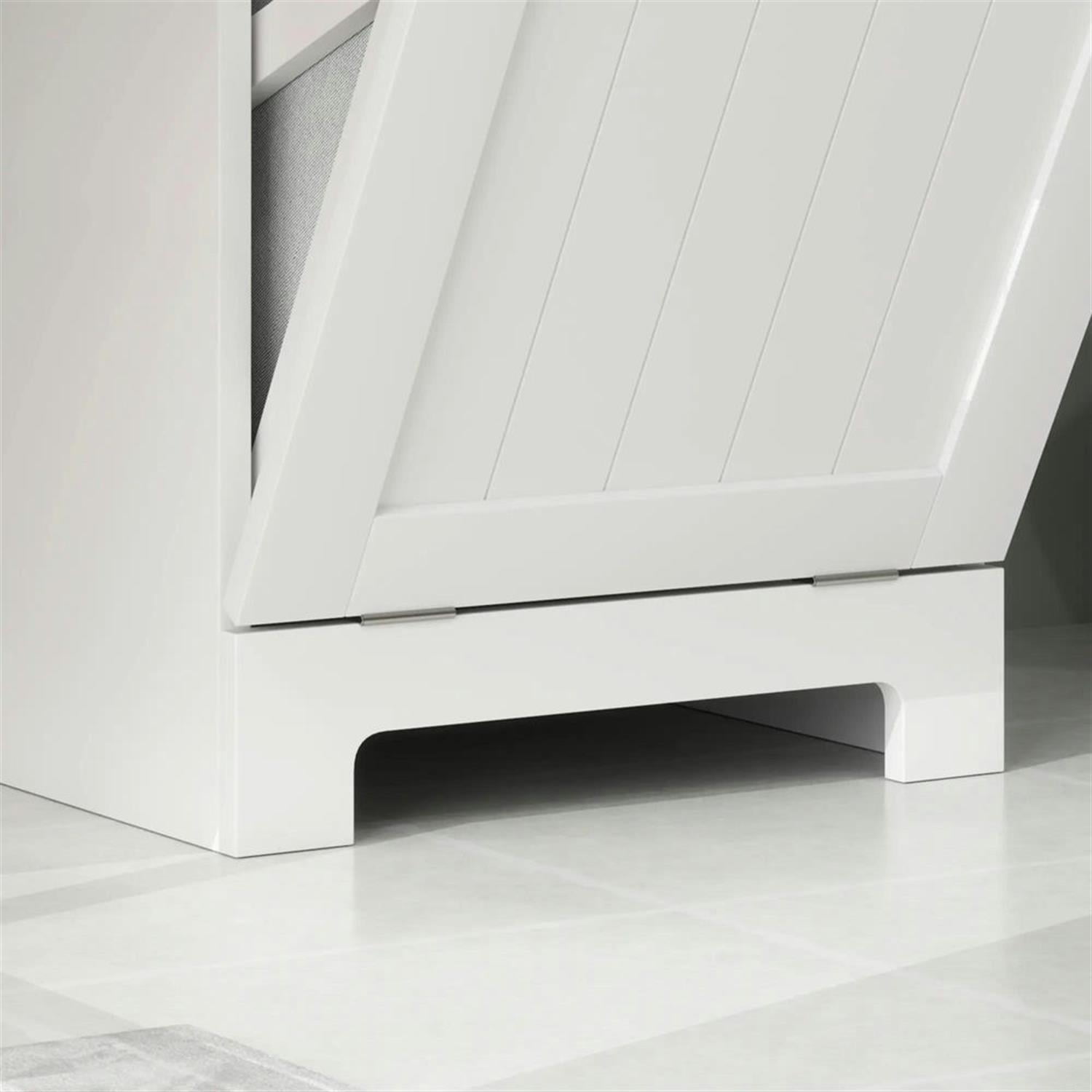 Demi Bonn 35" Bathroom Storage Cabinet with Tilt-Out Trash, Laundry Cabinet with Tilt Out Laundry Basket and Drawer for Kitchen, Living Room, White