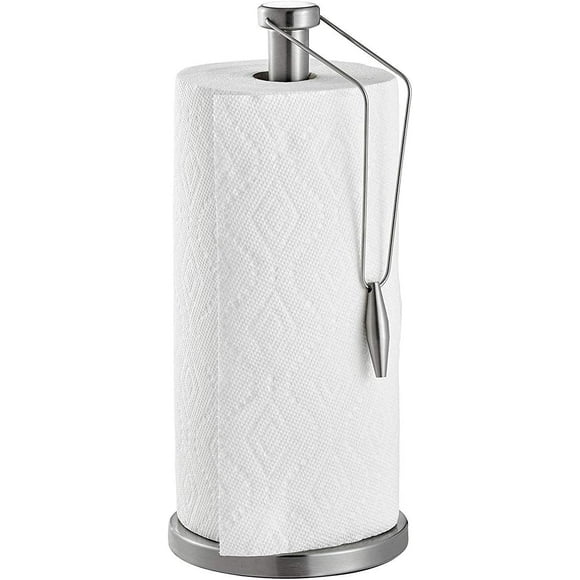 Countertop Paper Towel Holder Stand - Standing Paper Towel Holder Roll Dispenser for Kitchen Countertop & Bathroom (Steel- Arm)