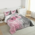 thumbnail image 4 of Manfei Pink Grey Dandelion Bedding Comforter Set, Kawaii Butterfly Twin Comforter Sets, Rustic Plant Botanical Reversible Bedding Set, Lightweight Room Decor, 2-Piece, 4 of 9