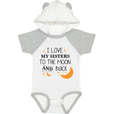 

Inktastic I Love My Sisters to the Moon and Back Gift Baby Boy or Baby Girl Bodysuit