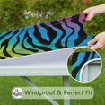 thumbnail image 5 of Colorful Zebra Tablecloth with Gradient Stripes, Rainbow Zebra Pattern, Cute Cartoon Zebra Design, Black and White Print, Aesthetic Animal Table Decor, 5 of 5