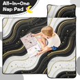 thumbnail image 4 of Black and Gold Marble Pattern Teens Toddler Nap Mat with Pillow, Sleeping Mat Bag for Preschool Daycare 51"x22", 4 of 6