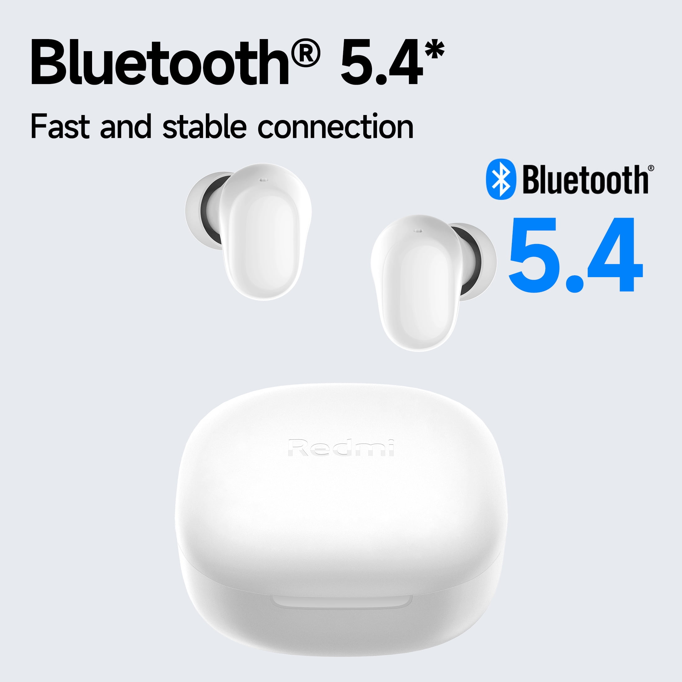 Xiaomi Redmi Buds 6 Play | 10mm Dynamic Driver | AI Noise Reduction | Up to 36-Hour Battery Life | Bluetooth® 5.4 | Touch Control - Global Version - (White)