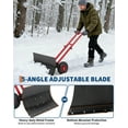 thumbnail image 1 of GloryStar Pelle Pousse-Neige à Roues Robuste, Poignée Double en Acier pour le Déneigement de l'Entrée, Poignée à Angle et Hauteur Réglables à 5 Positions, 1 of 7