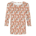thumbnail image 4 of ZVAVZ Hauts d'Été pour Femmes, T-Shirts à Imprimé Floral Manches 3/4 Col Rond T-Shirts Décontractés Amples Basiques pour Femmes Idées Cadeaux Multicolore m, 4 of 5