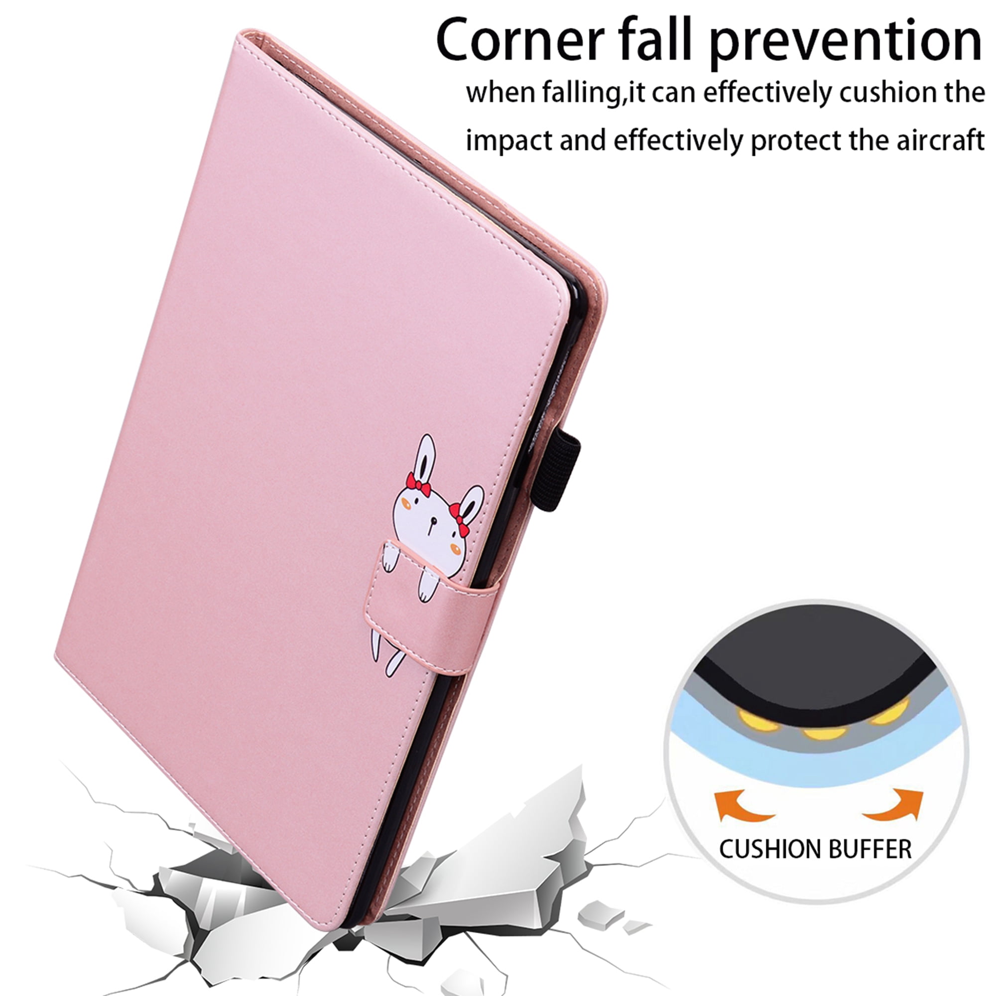 Dteck Folio Case for iPad Air 13-inch (M3/M2) 2025/2024, Multi-Angle Viewing Protective Stand Cover with Pencil Holder & Card Holder,Pink