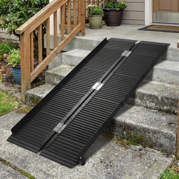 Gaderth Portable Ramps For Wheelchairs, Non-Slip Aluminum Folding Handicap Ramp, Door Threshold Ramps For Home Steps, Door Ramp For Doorways, Curbs, Stairs, Cart, Wheel Chair Ramp Step