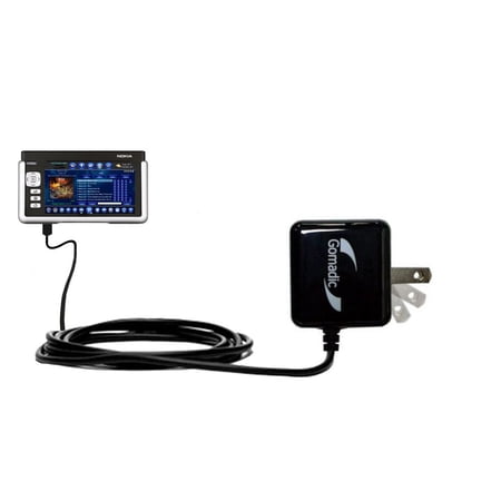 Gomadic Intelligent Compact AC Home Wall Charger suitable for the Nokia 770 tablet - High output power with a convenient, foldable plug design - Uses