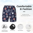 thumbnail image 3 of Fuzoiu USA Stars Print Men's Swim Shorts,Quick-Dry Double-Layer Swim Trunks,Board Trunks,Beach Shorts Swimwear Bathing Suits-Large, 3 of 6