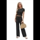 thumbnail image 2 of Conjunto Deportivo de Verano para Mujer, de Corta y Bloques de Color, con Pantalones Ajustados, A Juego, para Estar en Casa, 2025 Negro S, 2 of 8
