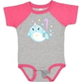 thumbnail image 3 of Inktastic Happy 1st Birthday with Cute Narwhal Stars and Bubbles Boys or Girls Baby Bodysuit, 3 of 5