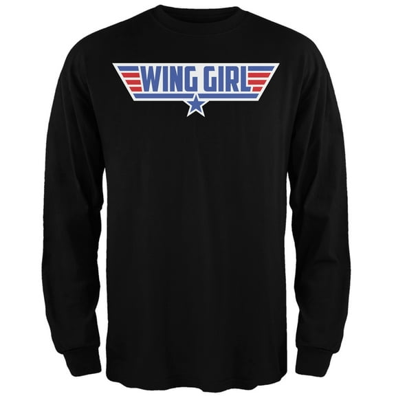 Wing Girl Black Adult Long Sleeve T-Shirt - Large