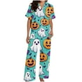 thumbnail image 4 of Uaswgudfs Women's Short Collar & Sleeve Pajama Set with Long Pants - Relaxed Fit Soft Sleepwear, 4 of 5