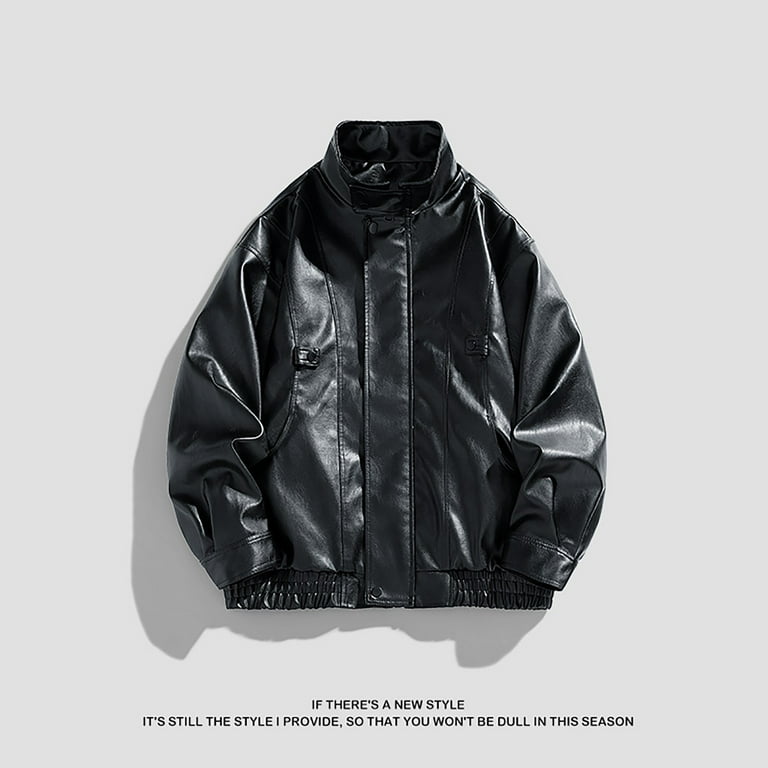 Men's Fashion Men's Leather Motorcycle Jackets Casual Tops