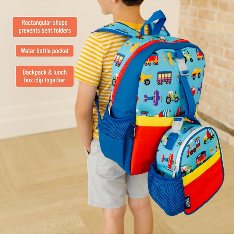 Wildkin Kids Lunch Bag - Trains, Planes and Trucks