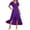 Purple, variant on Summer Dresses for Women Short Sleeve Midi Wrap Dresses Casual Formal Dress Fashion Flowy Split Loose Beach Boho Dress Hot Pink, Size XXL