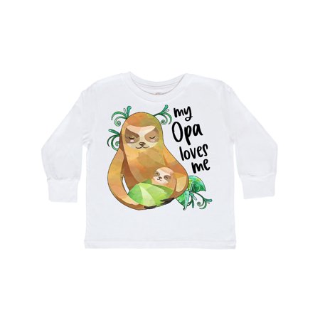 

Inktastic My Opa Loves Me- Cute Sloth and Baby Gift Toddler Boy or Toddler Girl Long Sleeve T-Shirt