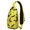 Yellow Halloween Bats, variant on Sling Backpack,Witch's Brew Halloween Pattern Crossbody Bag with Water Bottle Holder,Waterproof Sling Bag for Men/Women with Chest Phone Holder for Hiking,Travel